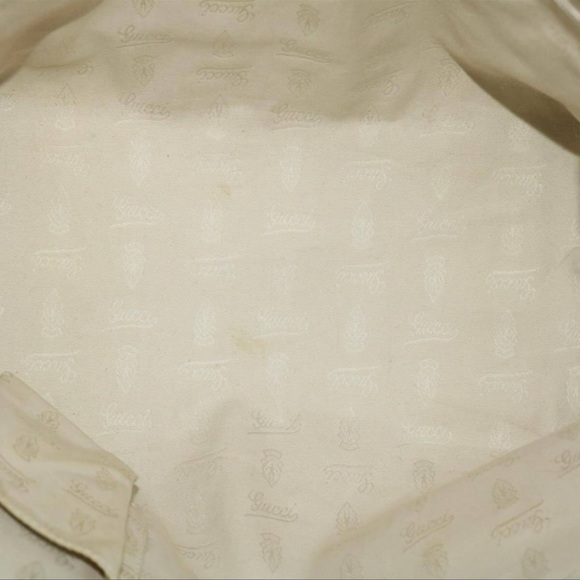 GUCCI GG Canvas Sherry Line Tote Bag Canvas Beige Yellow Khaki 211971 - Picture 8 of 16